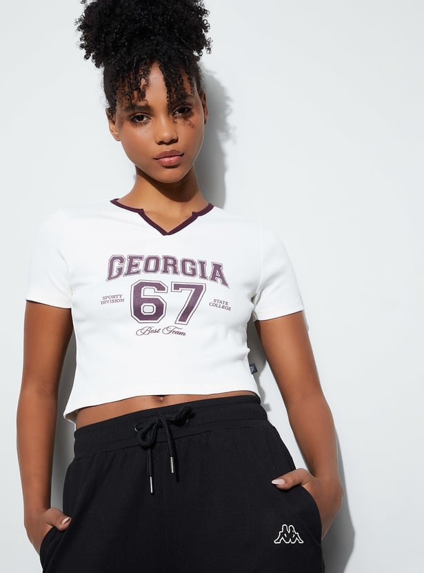 Buy KAPPA Typographic Print T-shirt from Kappa at just INR 599.0