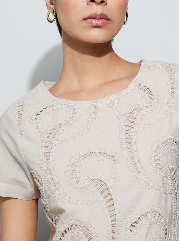 FAME FOREVER Embroidered Regular Top