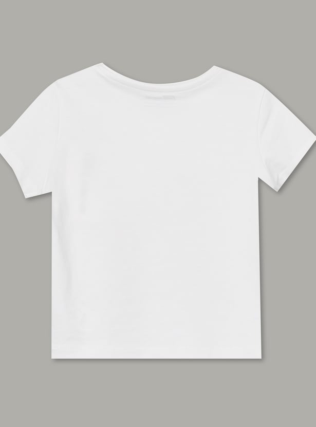 FAME FOREVER Girls Bow Graphic Print T-shirt