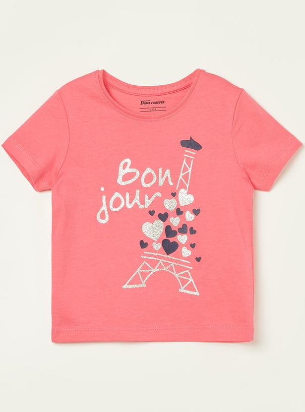 FAME FOREVER Girls Graphic Print T-shirt