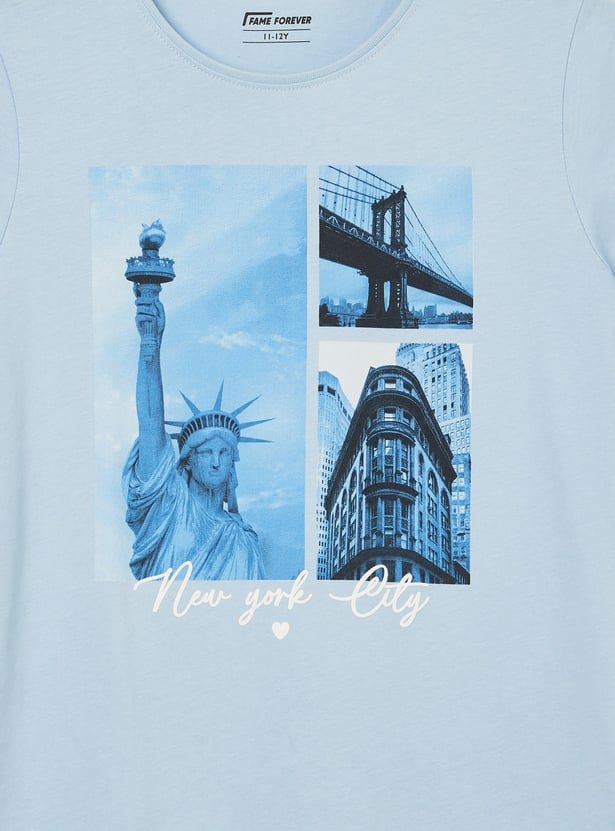 FAME FOREVER Girls Graphic Print T-shirt