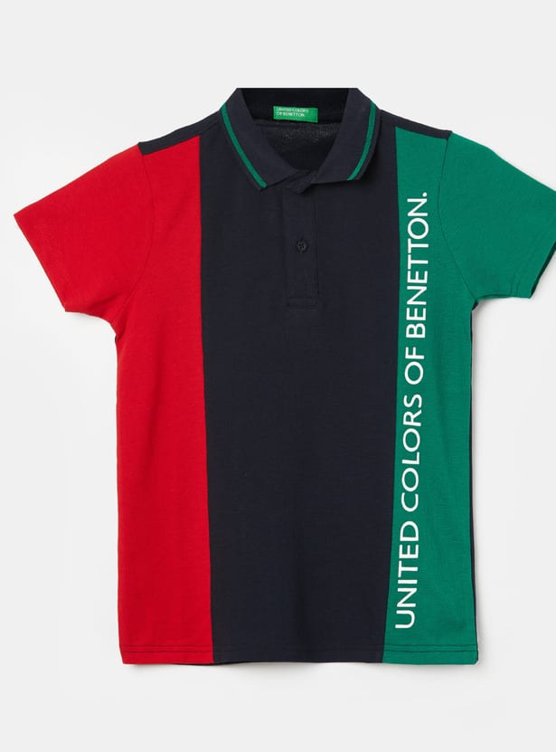 UNITED COLORS OF BENETTON Boys Colourblock Polo T-shirt