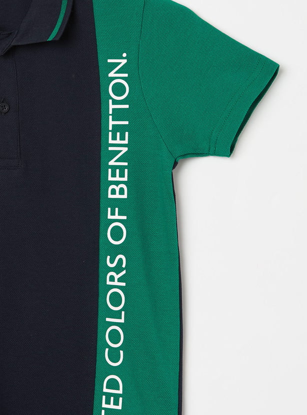 UNITED COLORS OF BENETTON Boys Colourblock Polo T-shirt