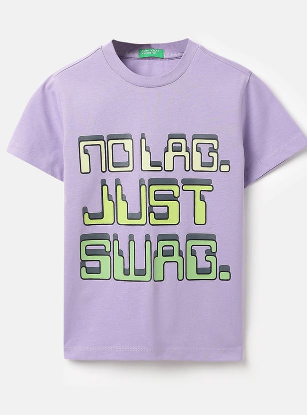 UNITED COLORS OF BENETTON Boys Typographic Print T-shirt
