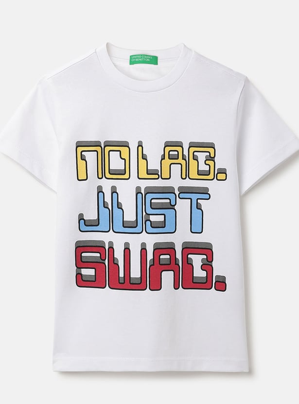 UNITED COLORS OF BENETTON Boys Typographic Print T-shirt