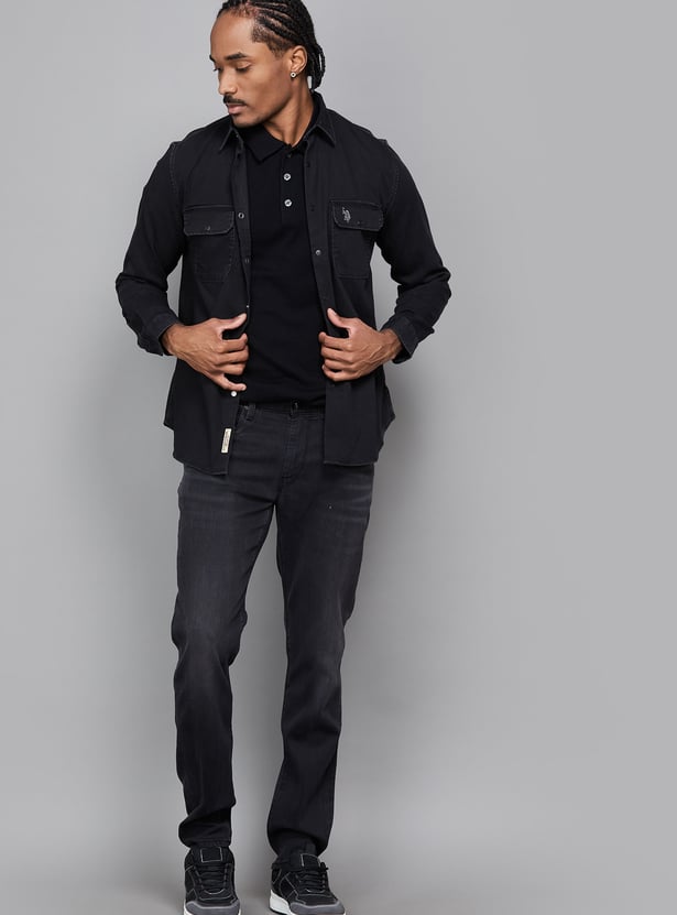 US POLO ASSN Solid Regular Fit Denim Shirt