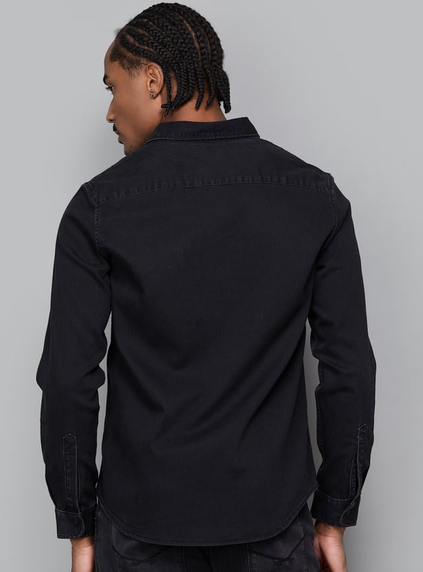 US POLO ASSN Solid Regular Fit Denim Shirt