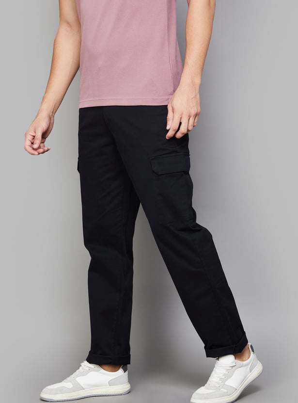 UNITED COLORS OF BENETTON Solid Slim Straight Cargos