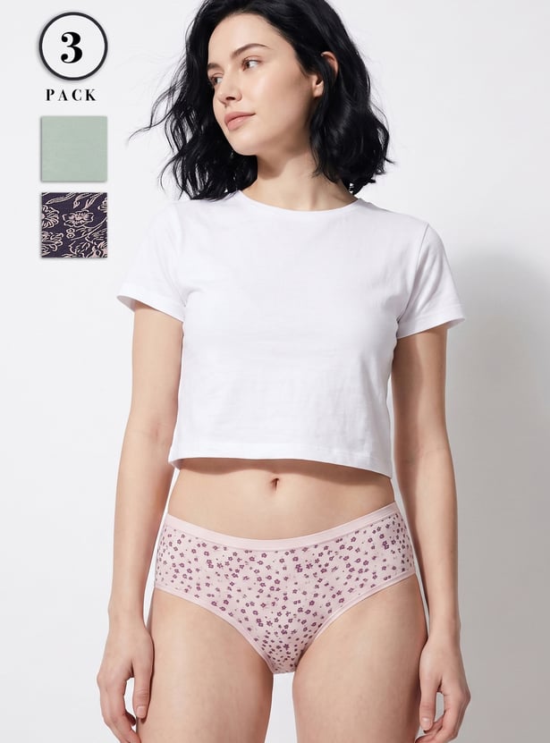 GINGER Assorted Hipster Panties - Pack of 3