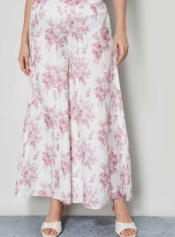 MELANGE Floral Print Palazzos