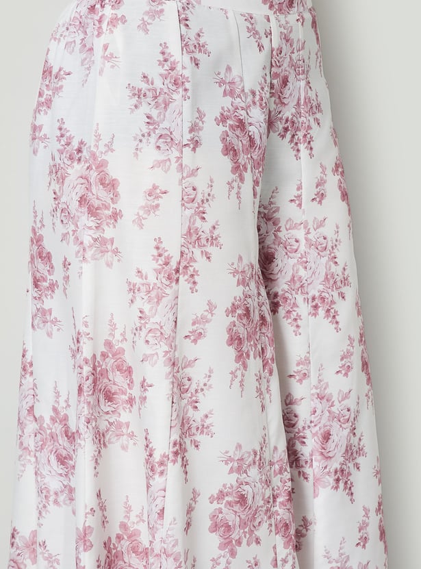MELANGE Floral Print Palazzos