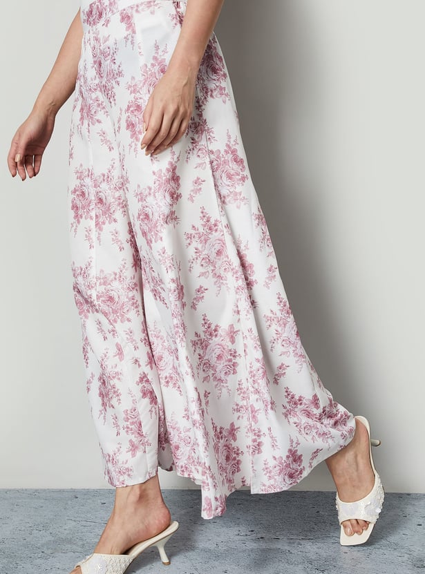 MELANGE Floral Print Palazzos