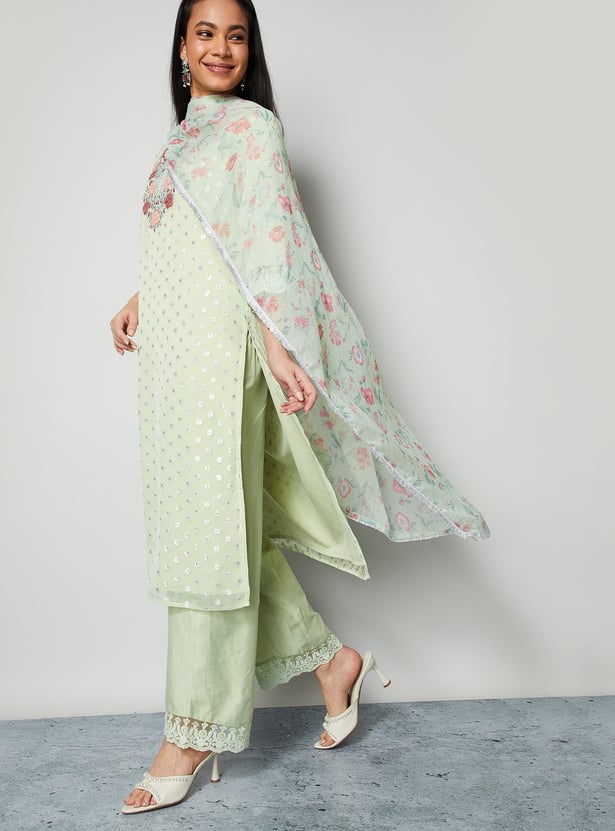 MELANGE Solid Straight Pants