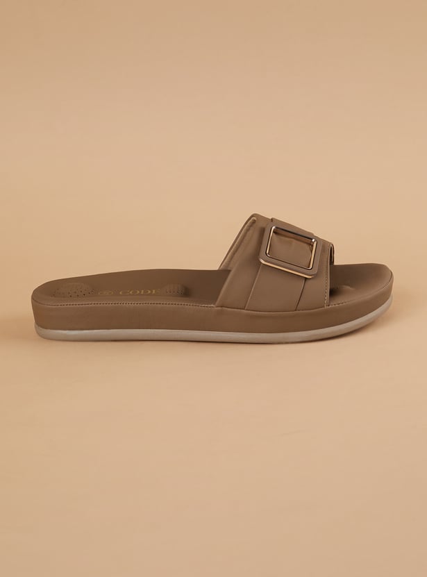 CODE Solid Flats with Buckle Detail