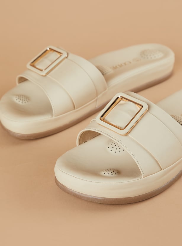CODE Solid Flats with Buckle Detail