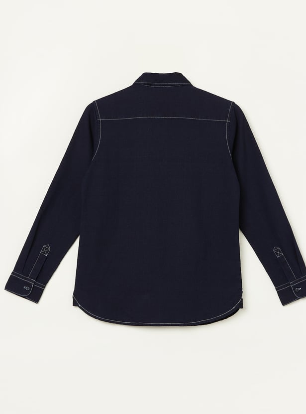 US POLO ASSN KIDS Boys Textured Regular Fit Shirt
