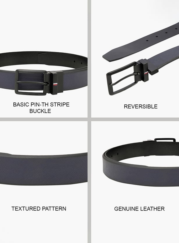 TOMMY HILFIGER Textured Reversible Leather Belt