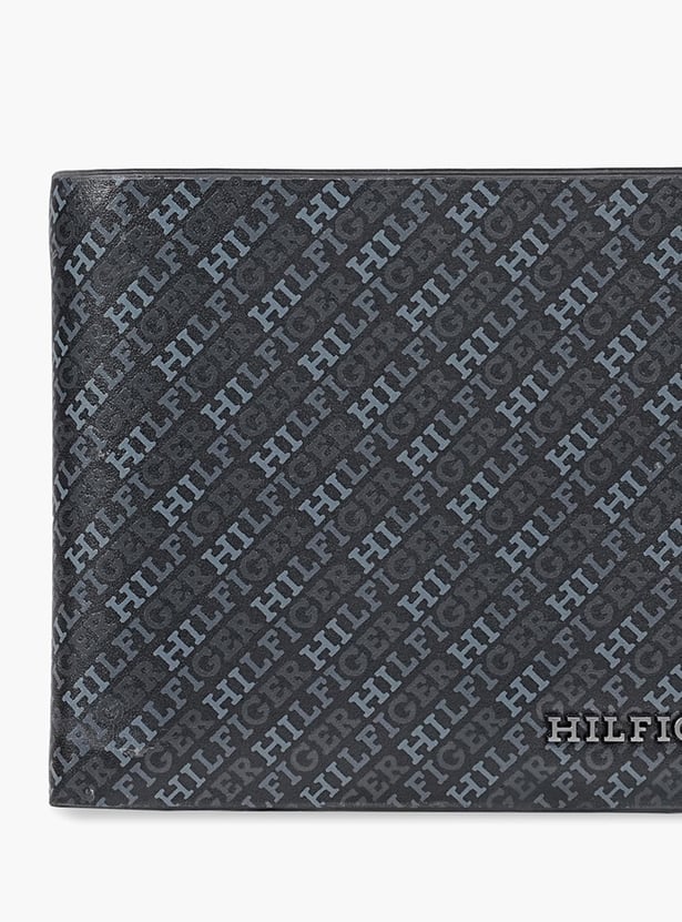 TOMMY HILFIGER Monogram Print Leather Bi-Fold Wallet