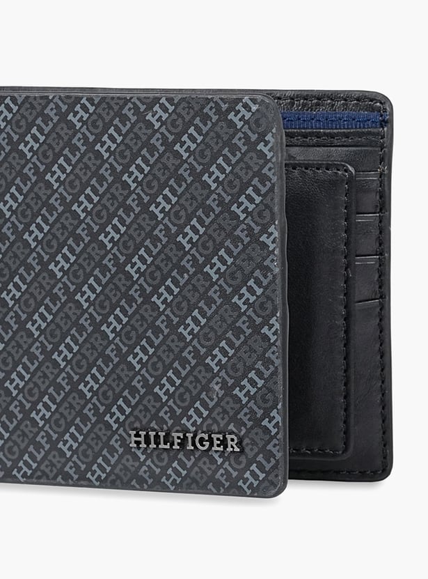 TOMMY HILFIGER Monogram Print Leather Bi-Fold Wallet