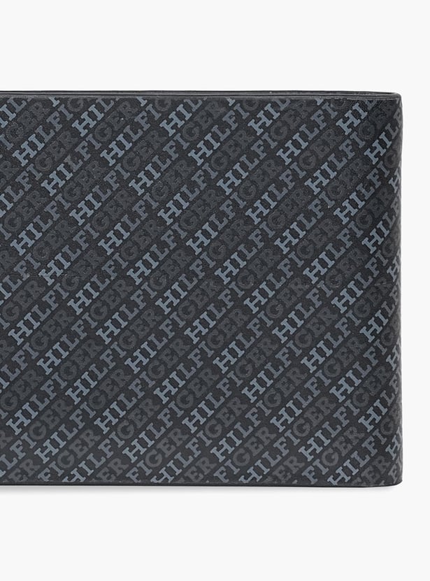 TOMMY HILFIGER Monogram Print Leather Bi-Fold Wallet