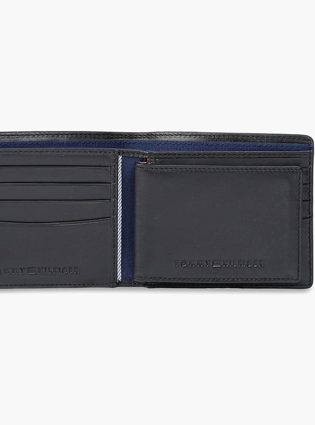 TOMMY HILFIGER Monogram Print Leather Bi-Fold Wallet