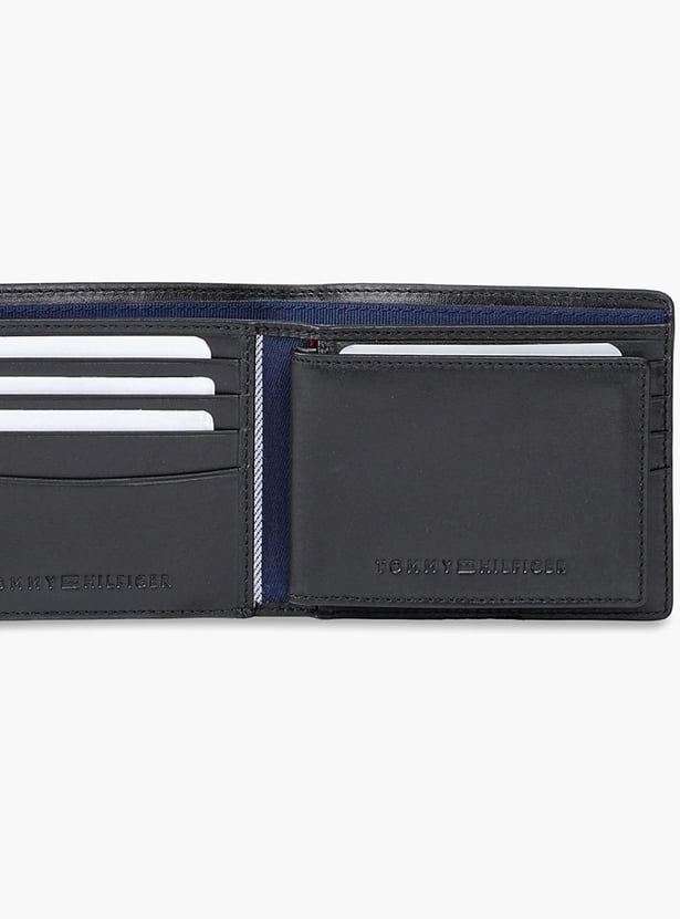 TOMMY HILFIGER Monogram Print Leather Bi-Fold Wallet