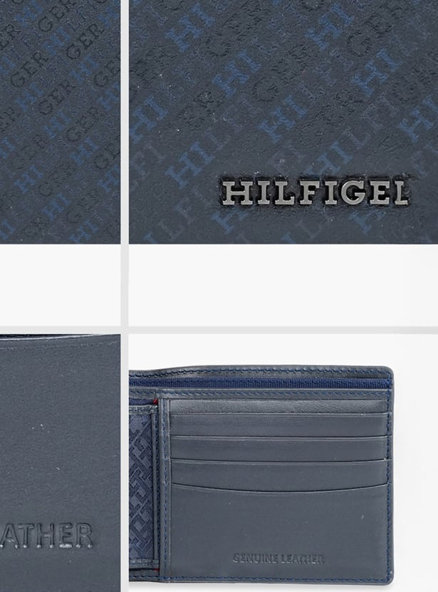 TOMMY HILFIGER Monogram Print Leather Bi-Fold Wallet