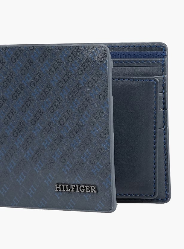 TOMMY HILFIGER Monogram Print Leather Bi-Fold Wallet