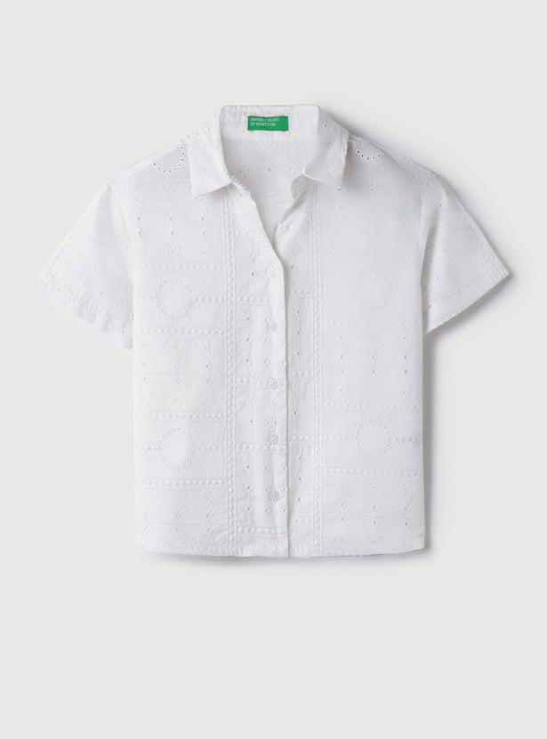 UNITED COLORS OF BENETTON Girls Schiffli Shirt