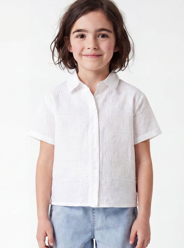 UNITED COLORS OF BENETTON Girls Schiffli Shirt