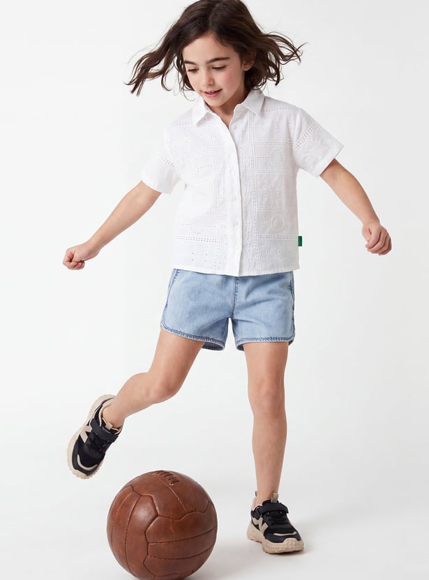 UNITED COLORS OF BENETTON Girls Schiffli Shirt