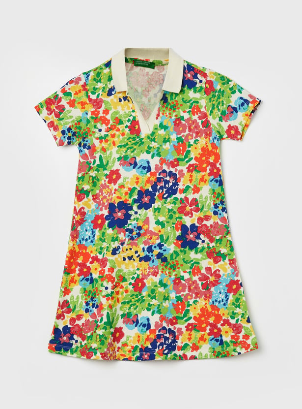 UNITED COLORS OF BENETTON Girls Printed Polo Dress