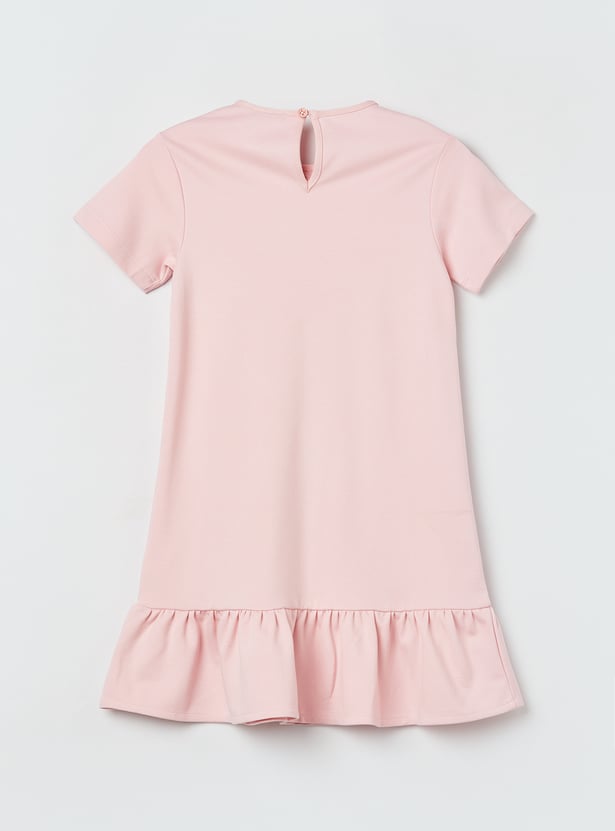 UNITED COLORS OF BENETTON Girls Solid Drop Waist Dress