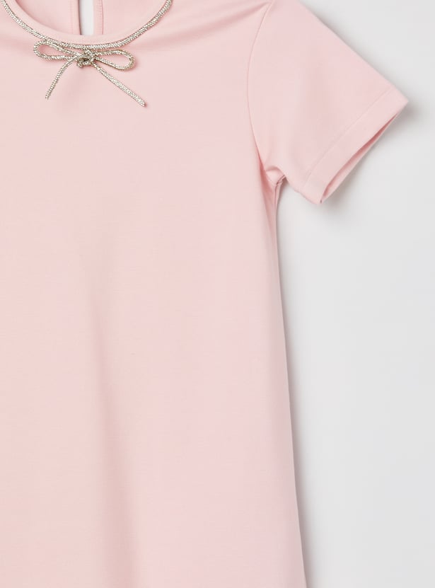 UNITED COLORS OF BENETTON Girls Solid Drop Waist Dress