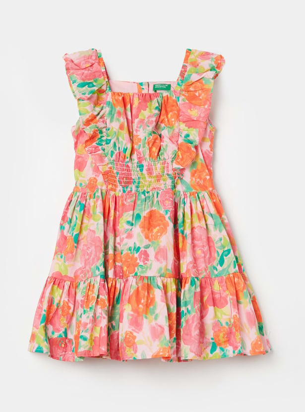 UNITED COLORS OF BENETTON Girls Floral Print Dress