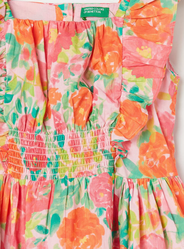 UNITED COLORS OF BENETTON Girls Floral Print Dress