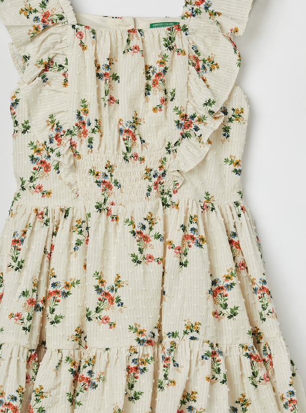 UNITED COLORS OF BENETTON Girls Printed Tiered Dress