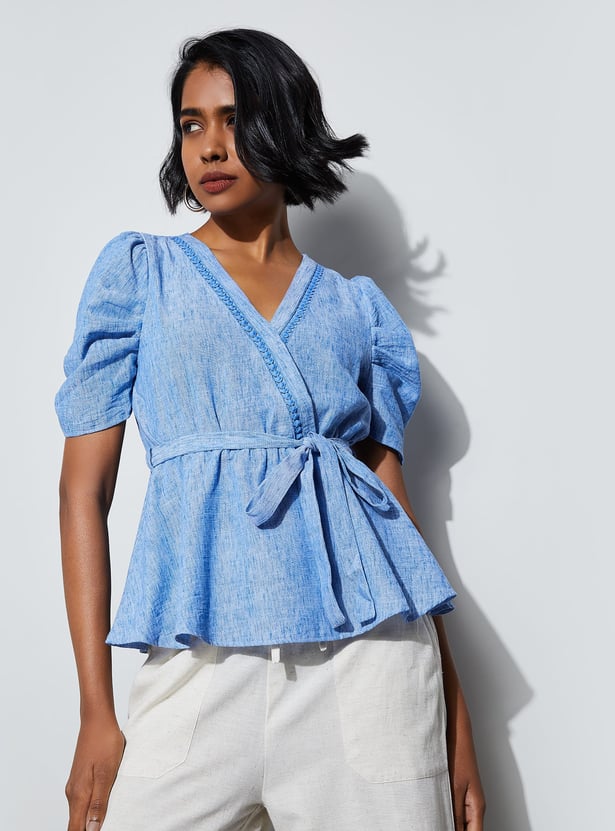 CODE Wrap Self Design Tie-Up Top