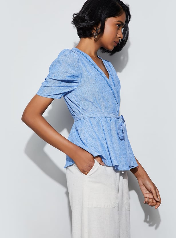 CODE Wrap Self Design Tie-Up Top