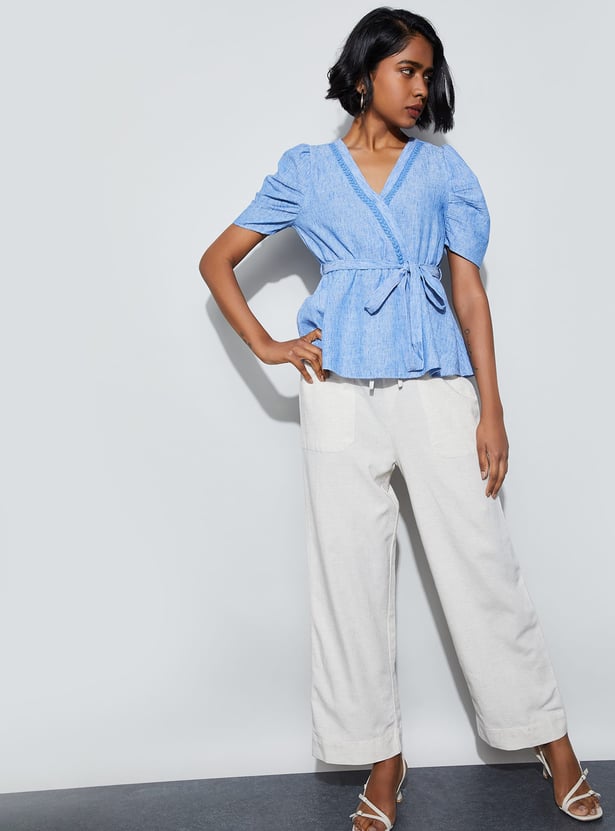 CODE Wrap Self Design Tie-Up Top