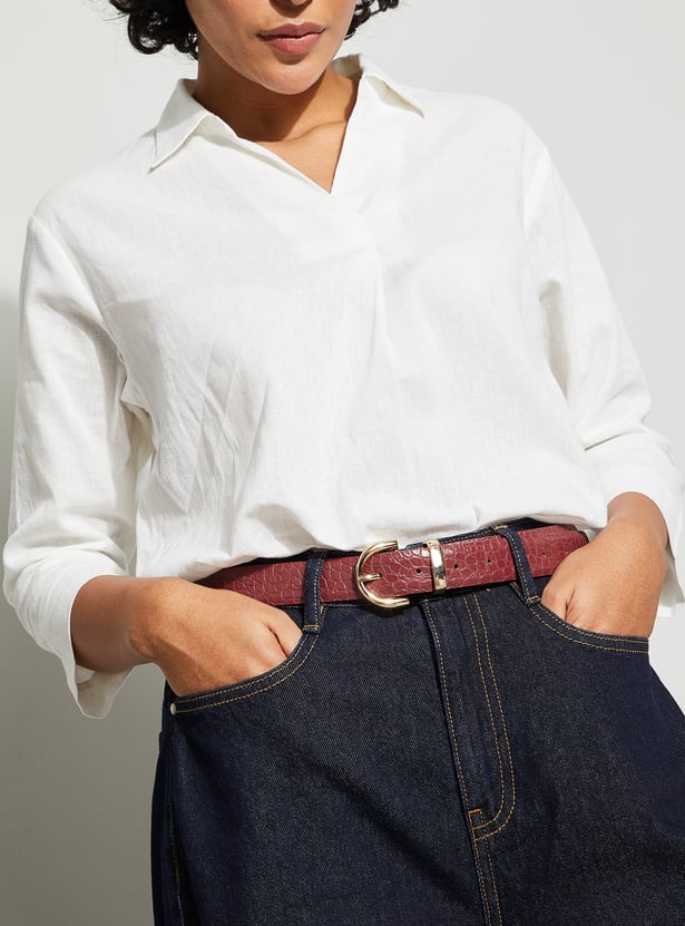 GINGER Croc Embossed Belt
