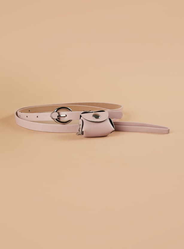 GINGER Solid Belt with Pouch Charm