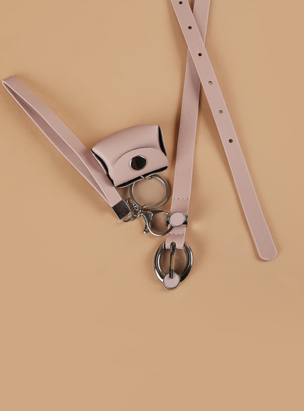 GINGER Solid Belt with Pouch Charm