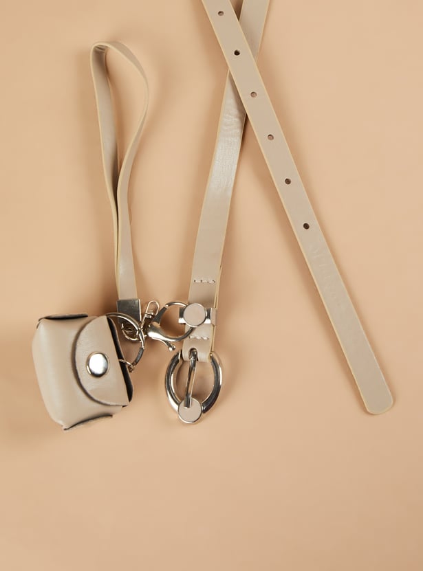 GINGER Solid Belt with Pouch Charm