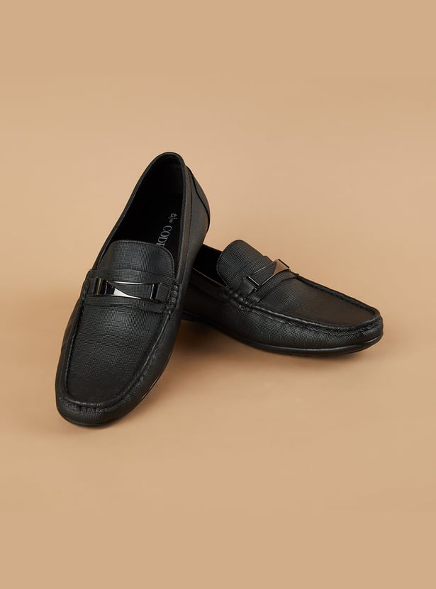 CODE Textured Horsebit Loafers