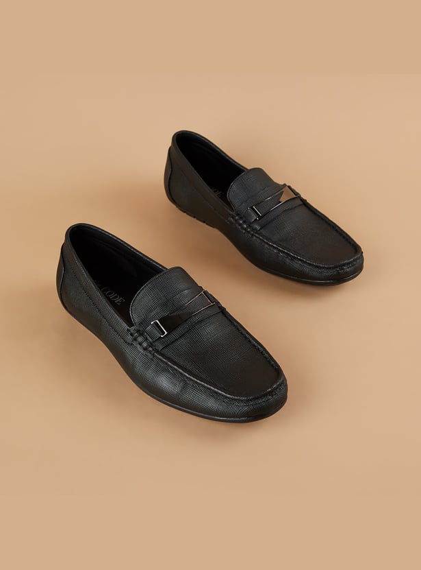 CODE Textured Horsebit Loafers