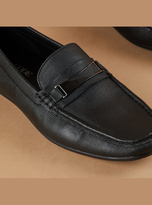 CODE Textured Horsebit Loafers