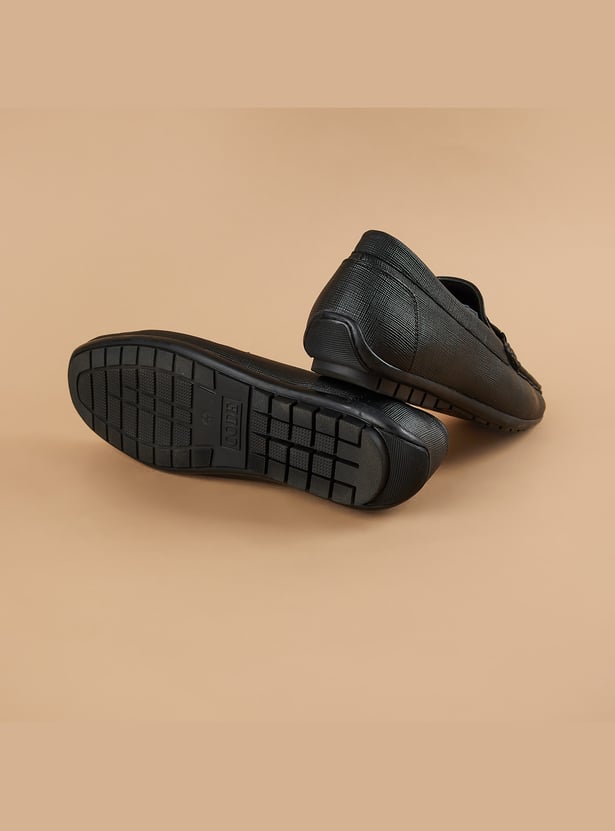 CODE Textured Horsebit Loafers