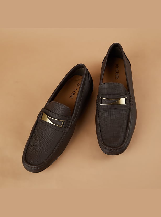 CODE Textured Horsebit Loafers