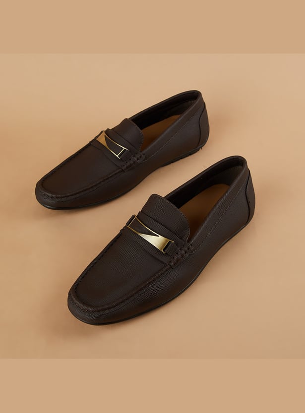 CODE Textured Horsebit Loafers